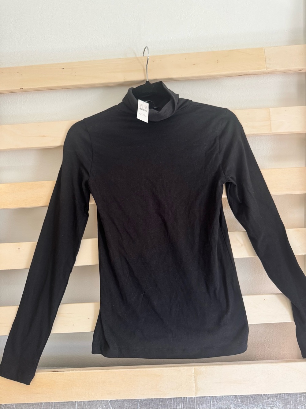 NWT J.Crew Black 100% Cotton Turtleneck Top XS